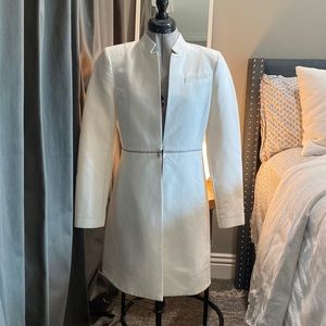 BCBGMaxAzria long white modern jacket. Women’s Sm.  Worn once, great condition.
